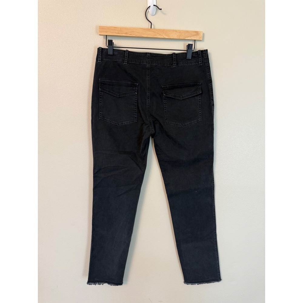 Nili Lotan Jenna Pants Washed Black High Rise Crop Raw Hem Size 2 - Picture 7 of 9